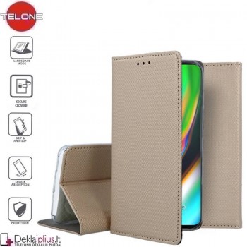 Telone smart magnet atverčiamas dėklas - auksinės spalvos (Motorola Moto G9 Plus) Telone smart magnet atverčiamas dėklas - auksinės spalvos (Motorola Moto G9 Plus)